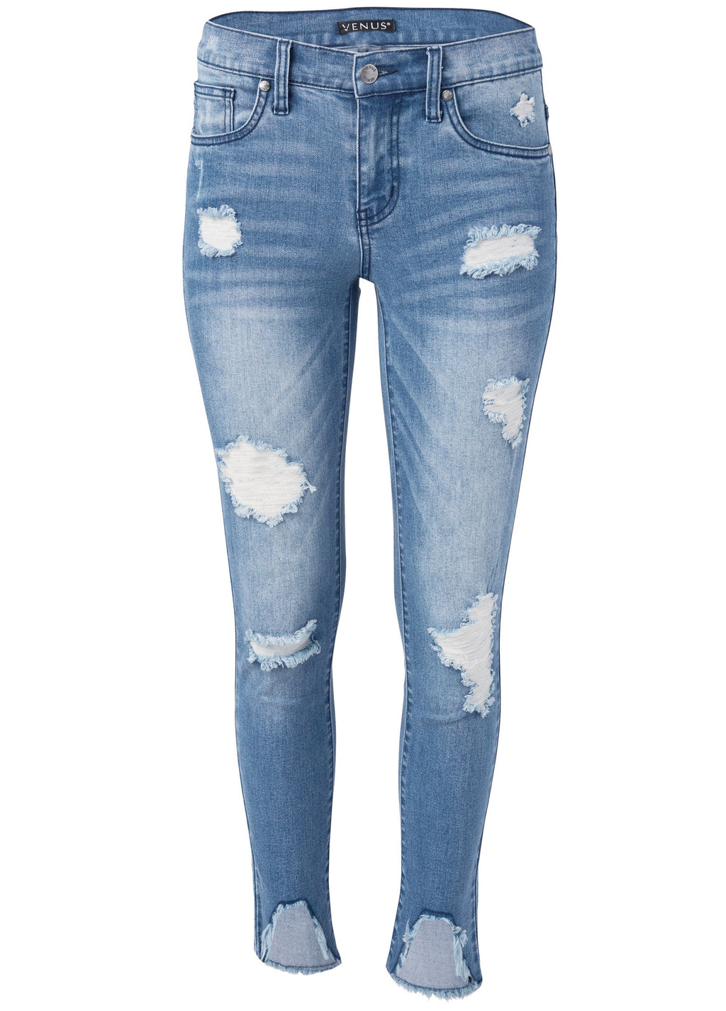 Triangle Hem Jeans - Medium Wash