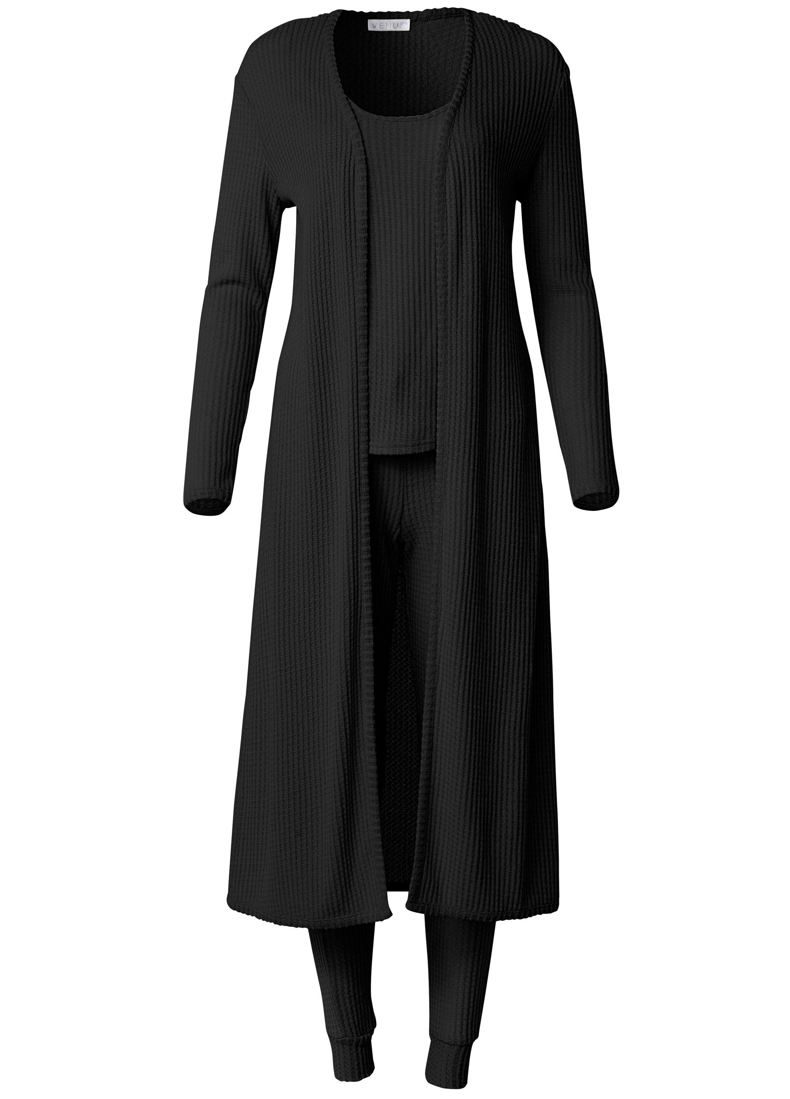 Cozy Waffle 3 Piece Set - Jet Black