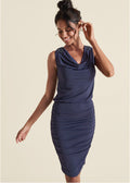 Embellished Sleeve Dress - Navy