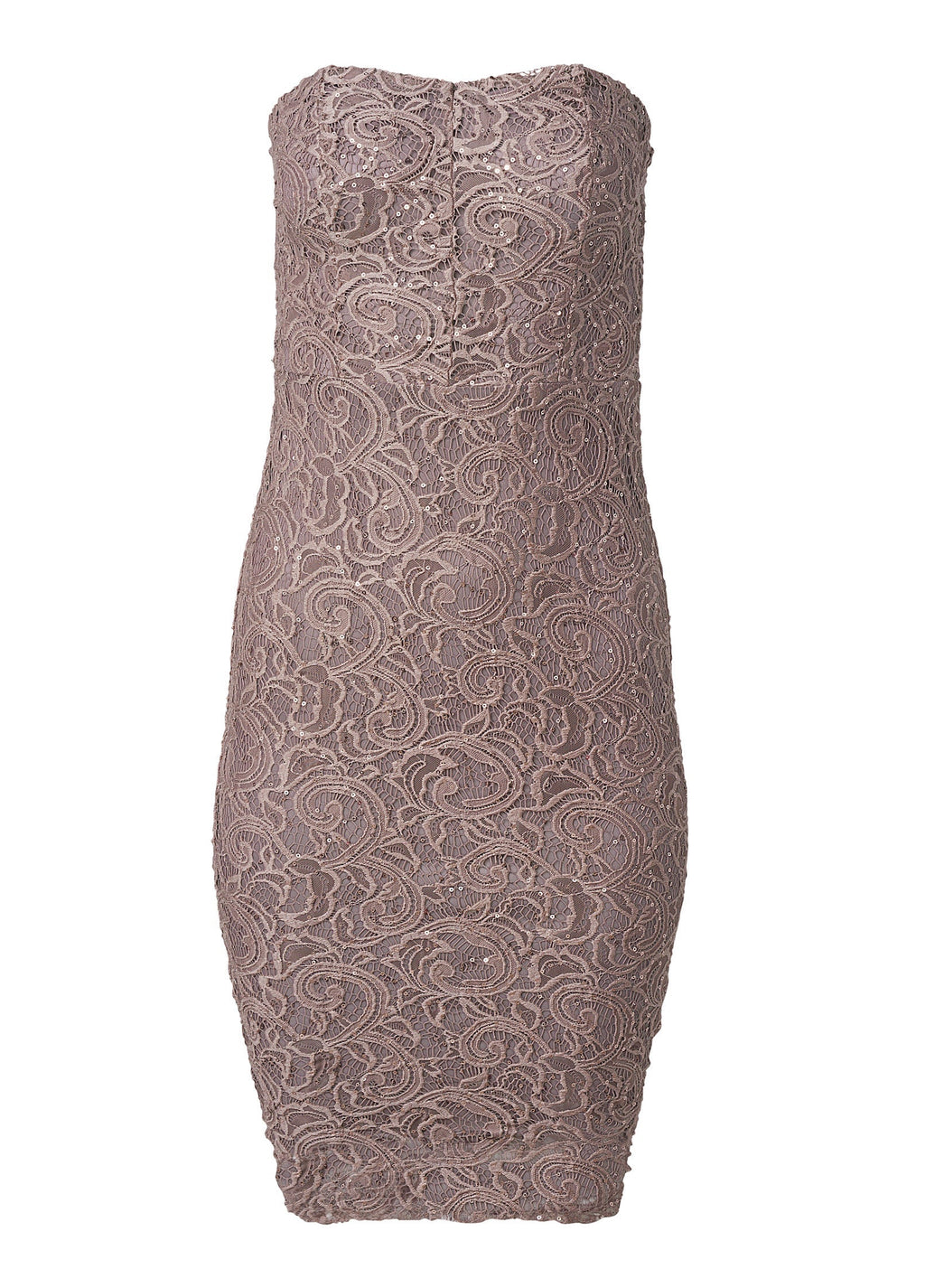 Strapless Lace Dress - Mocha