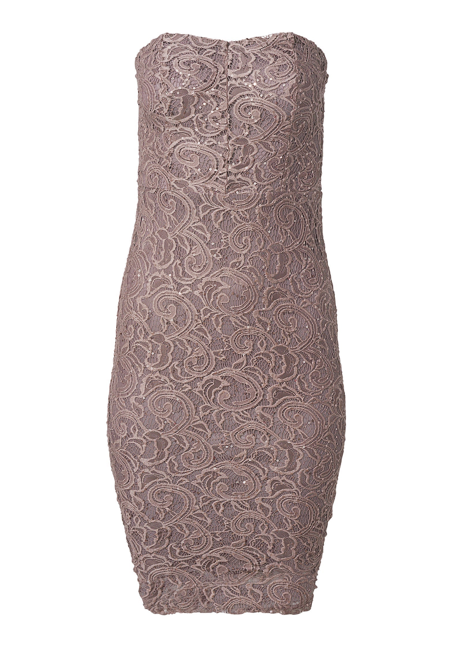 Strapless Lace Dress - Mocha