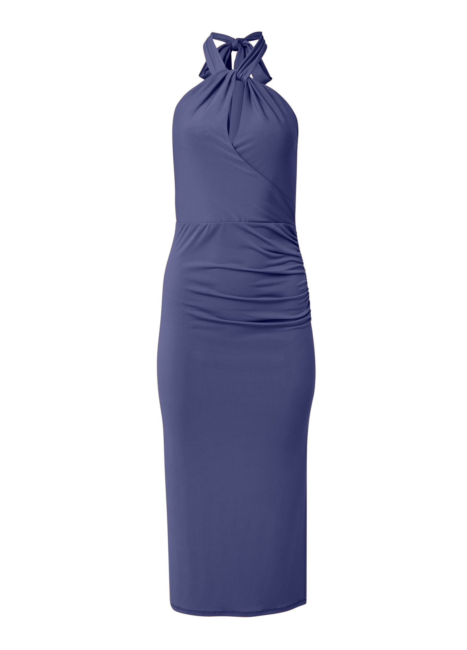 Halter Bodycon Dress - Skipper Blue