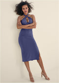 Halter Bodycon Dress - Skipper Blue
