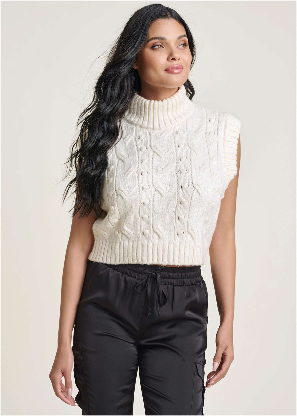 Cable Knit Sweater - Cloud Dancer