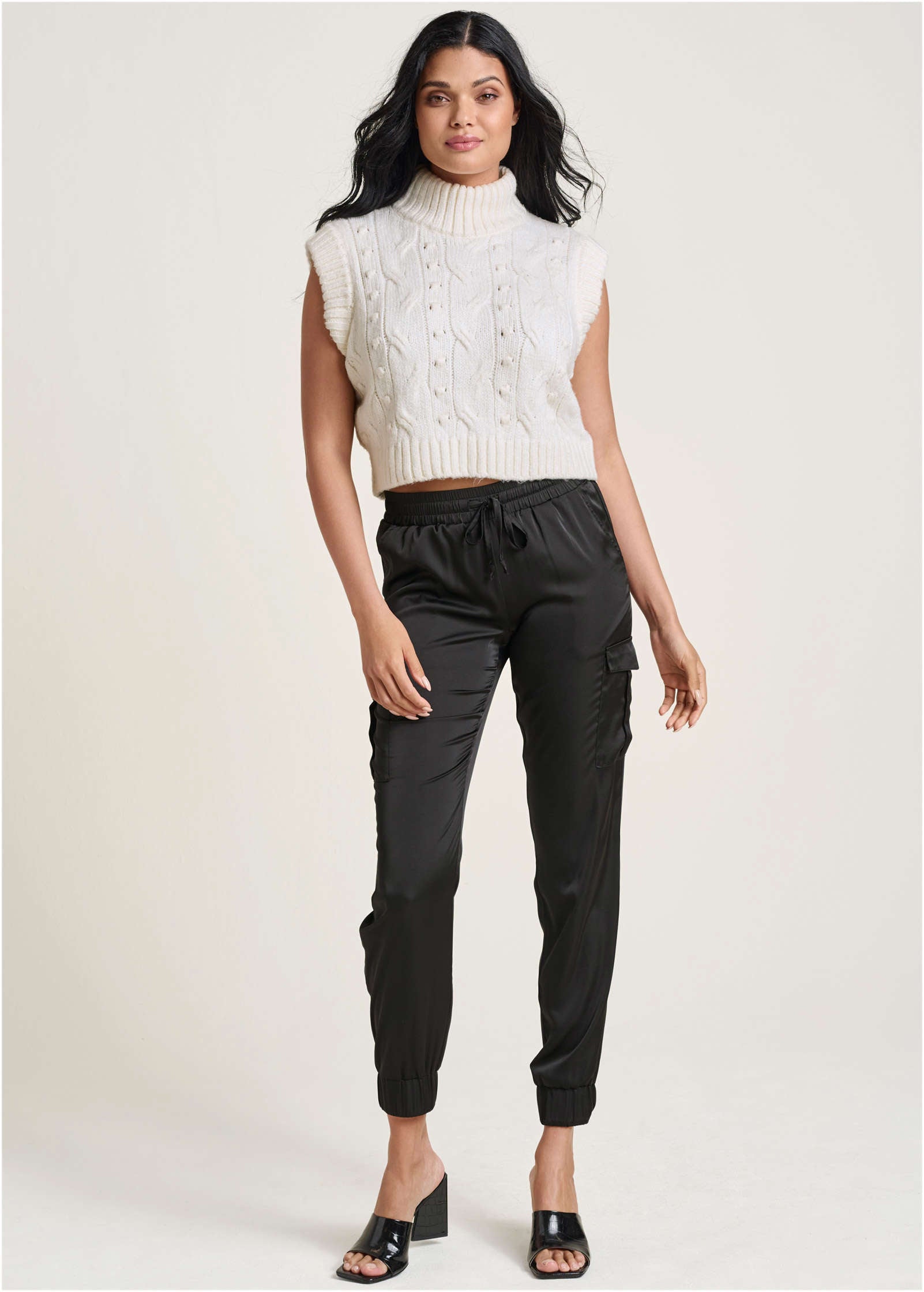 Cable Knit Sweater - Cloud Dancer