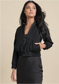 Texture Bomber Jacket - Jet Black