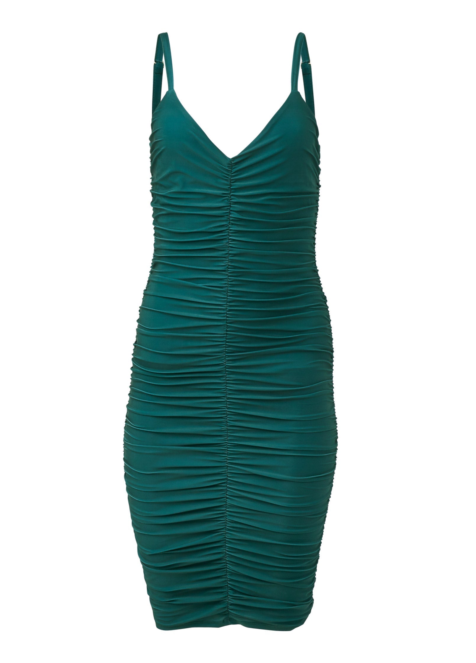 Ruched Mini Dress - Green