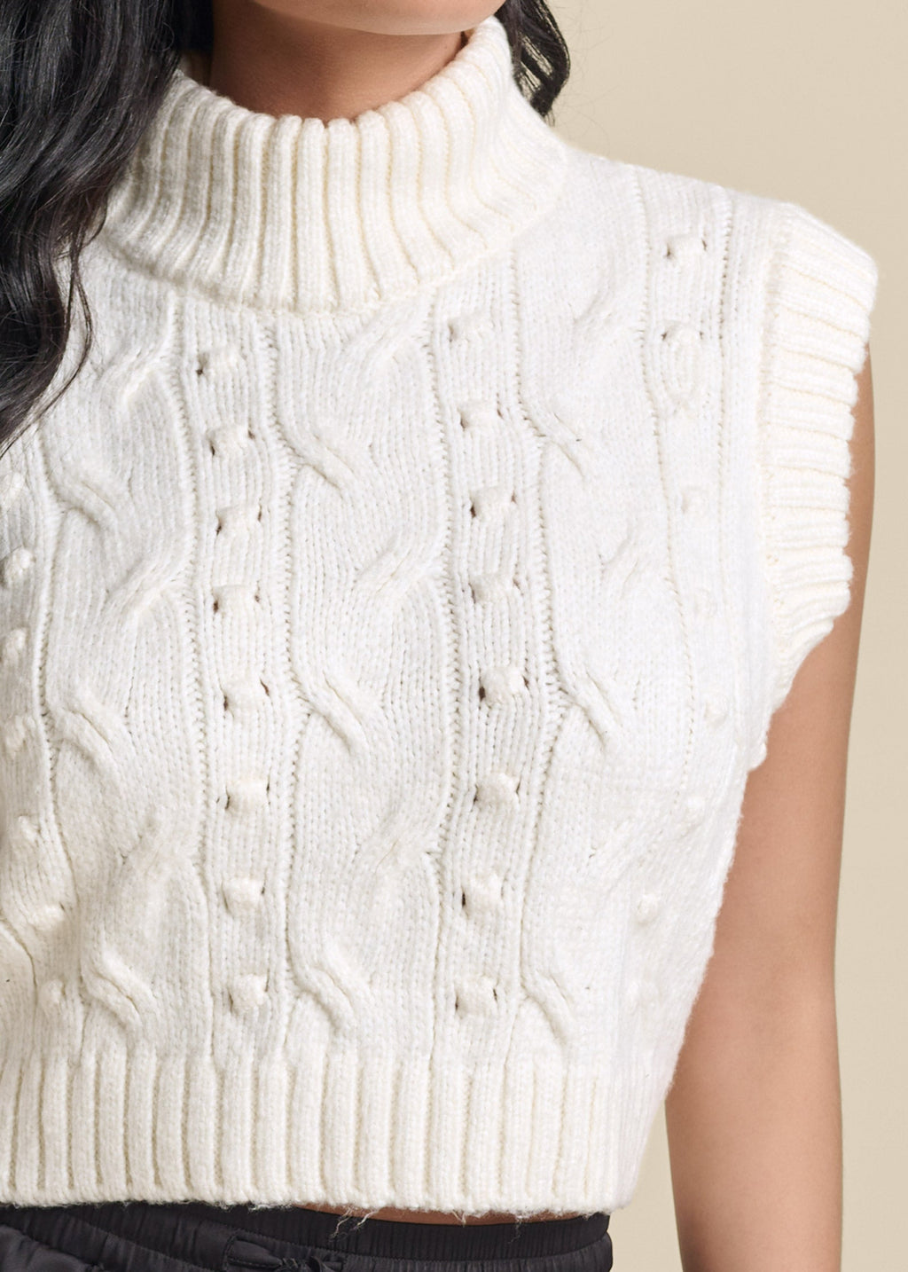 Cable Knit Sweater - Cloud Dancer