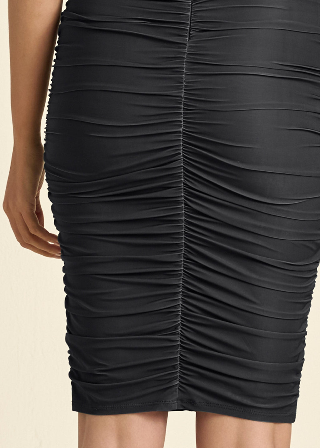 Ruched Mini Dress - Jet Black