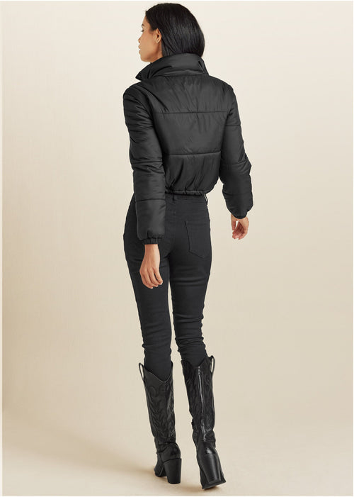 Convertible Puffer Coat - Black