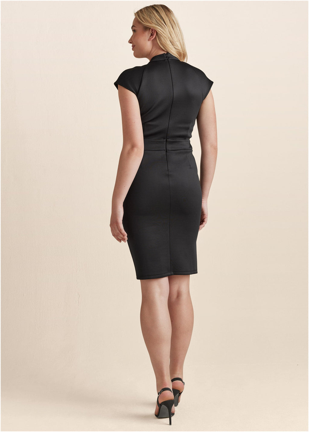 Cutout Ruffle Dress - Black