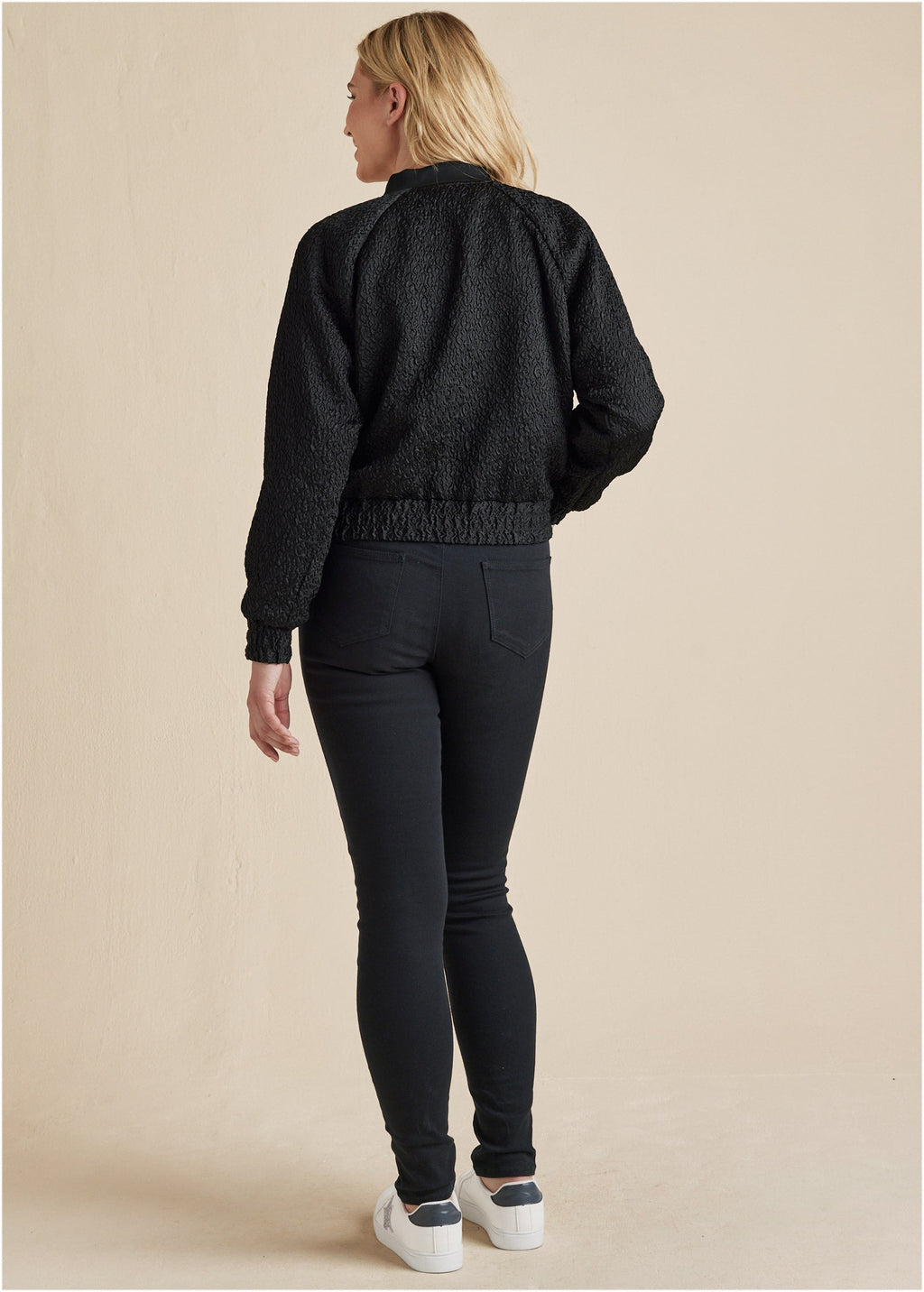 Texture Bomber Jacket - Jet Black