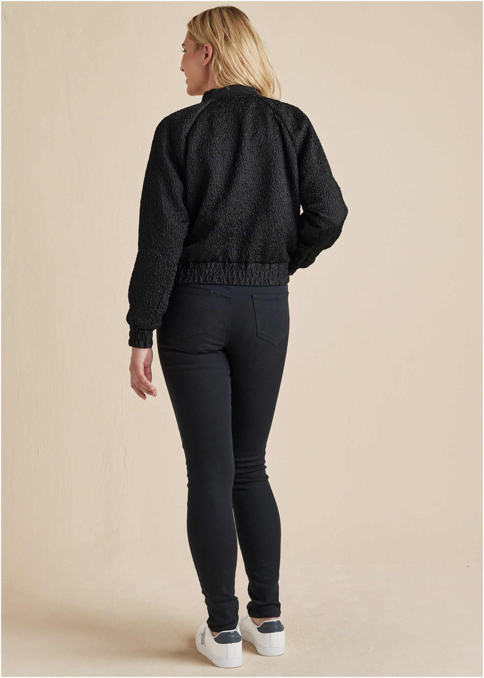 Texture Bomber Jacket - Jet Black