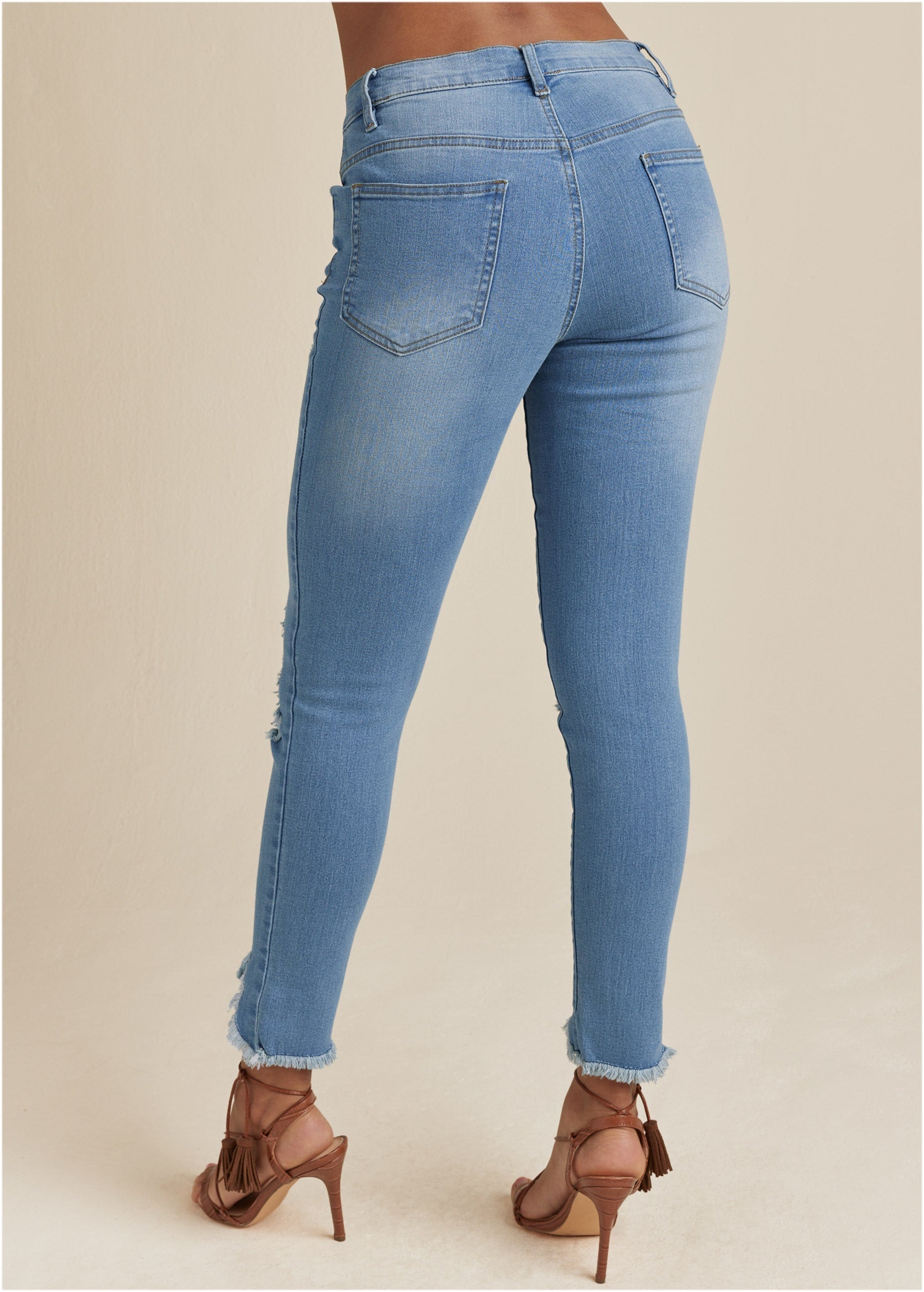 Triangle Hem Jeans - Medium Wash