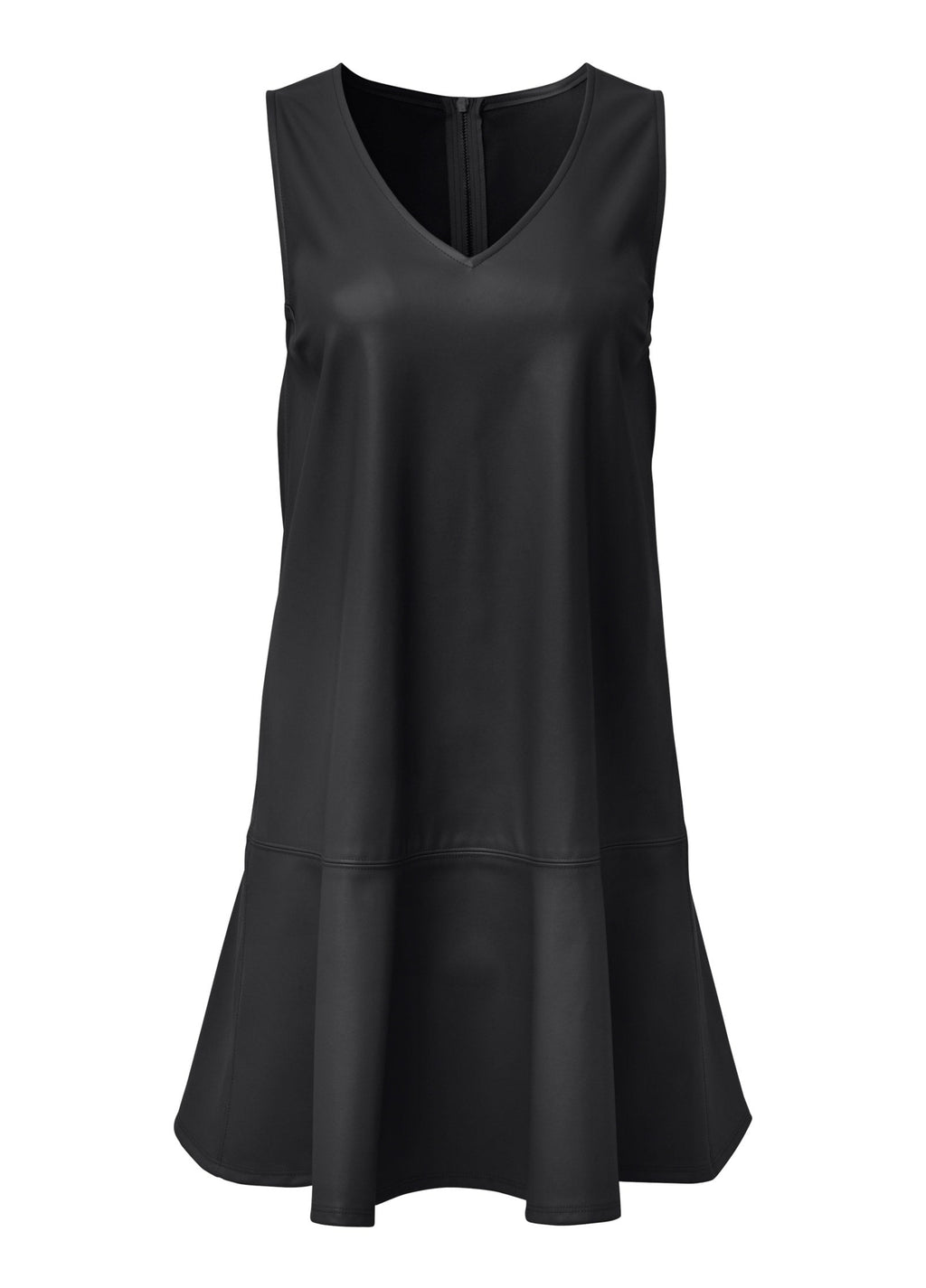 Faux Leather Mini Dress - Jet Black