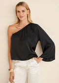 One Shoulder Top - Jet Black