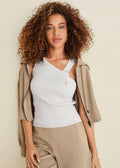 Twist Detail Sweater Tank - Cloud Dancer