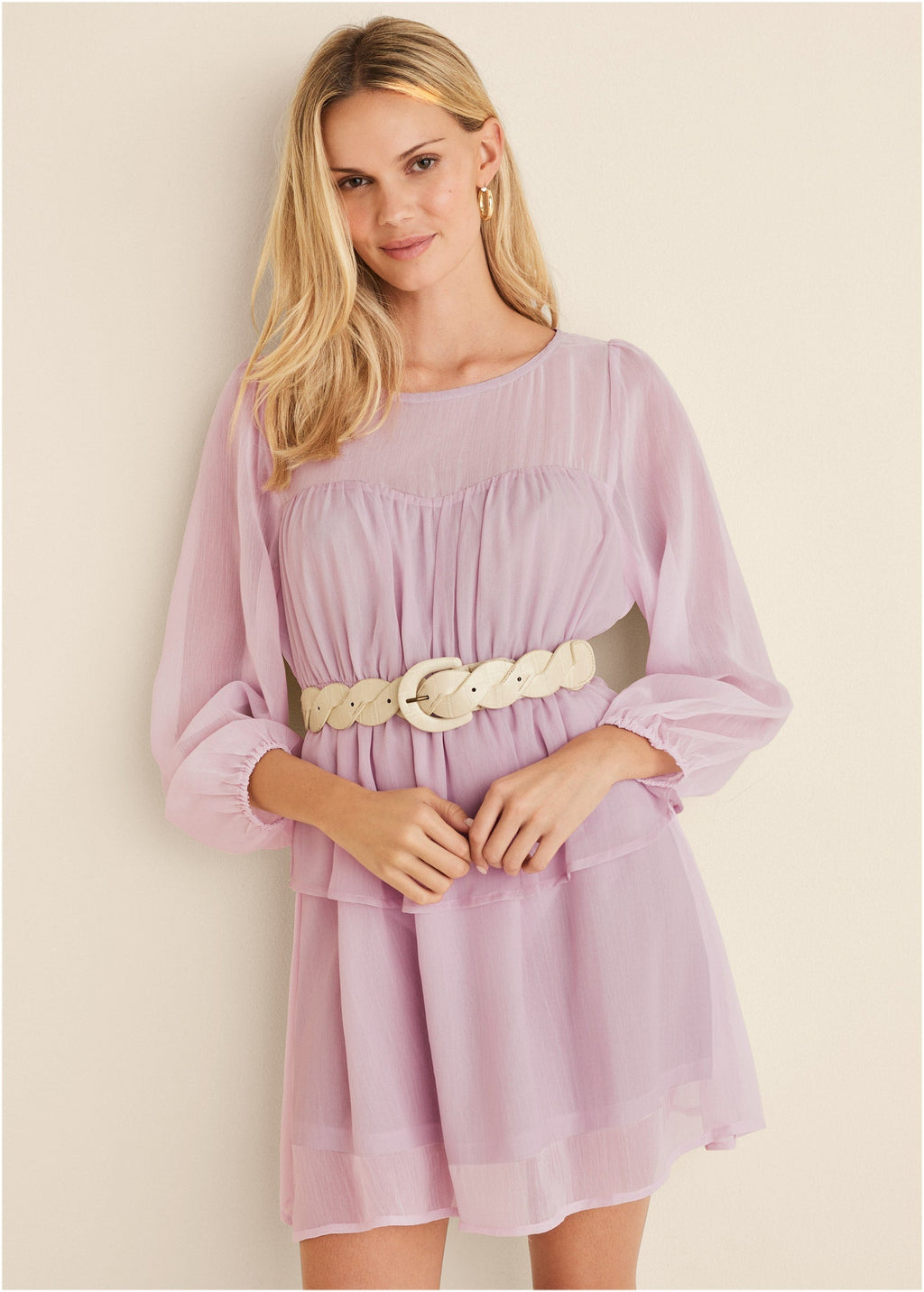 Sheer Beauty Mini Dress - Lilac