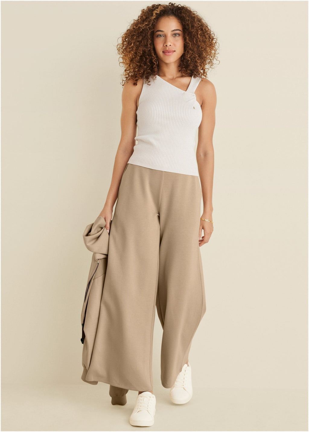 Twist Detail Sweater Tank - Cloud Dancer