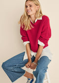 Slub Crew Sweater - Red