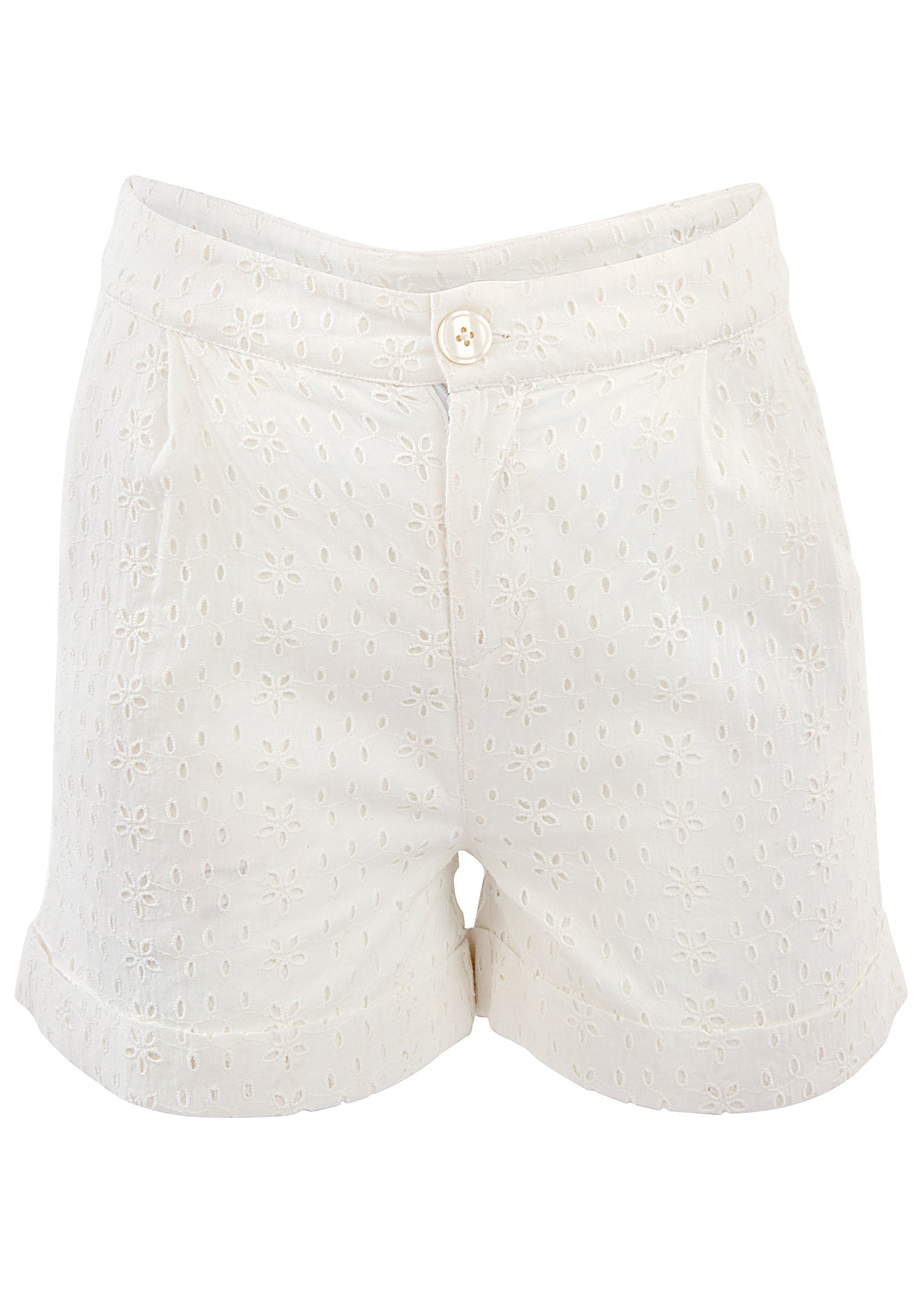Eyelet Shorts - Cloud Dancer