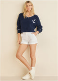 Eyelet Shorts - Cloud Dancer