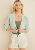 Marled Crop Cardigan - Multi Color