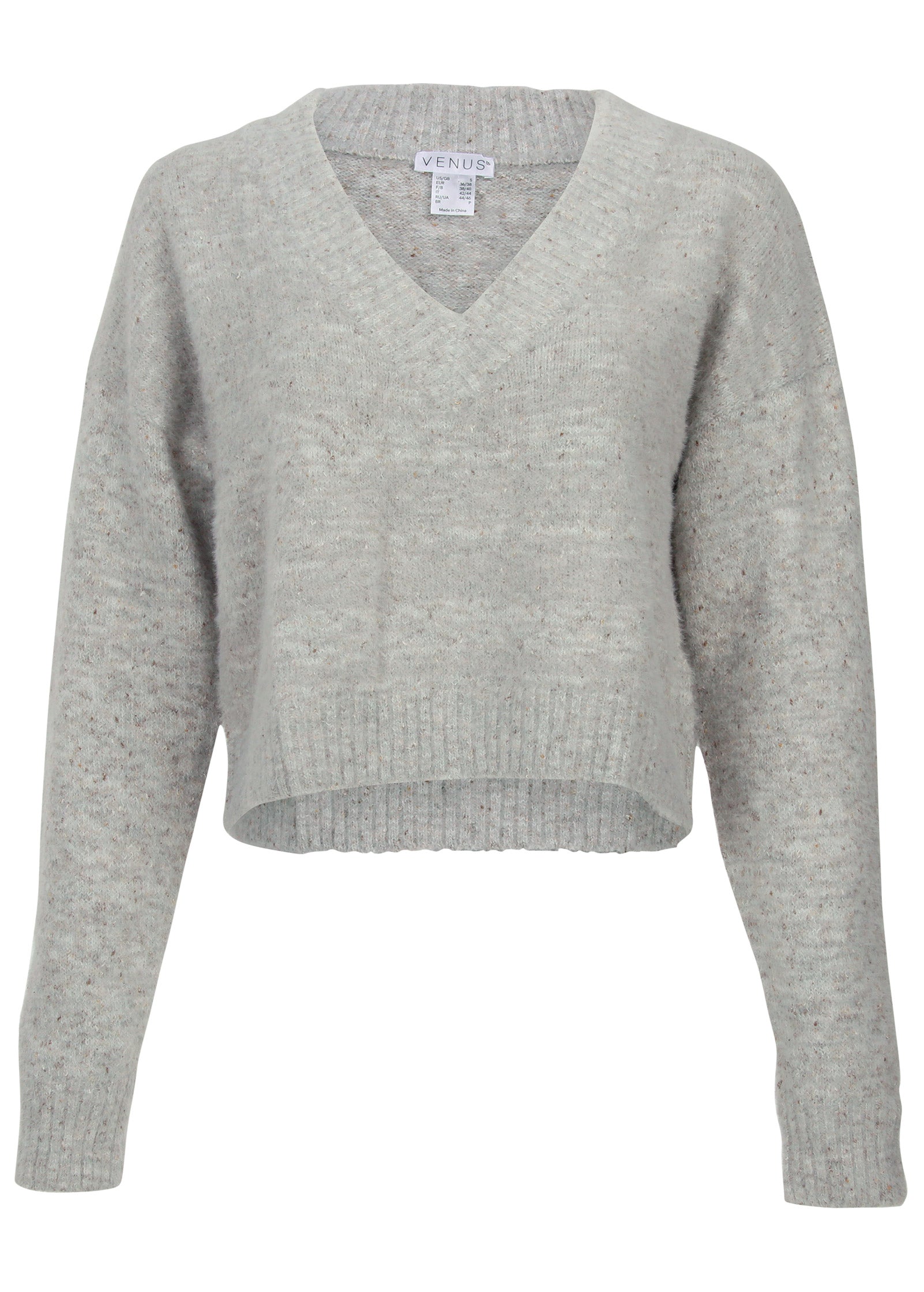 V-Neck Sweater - Medium Heather Grey