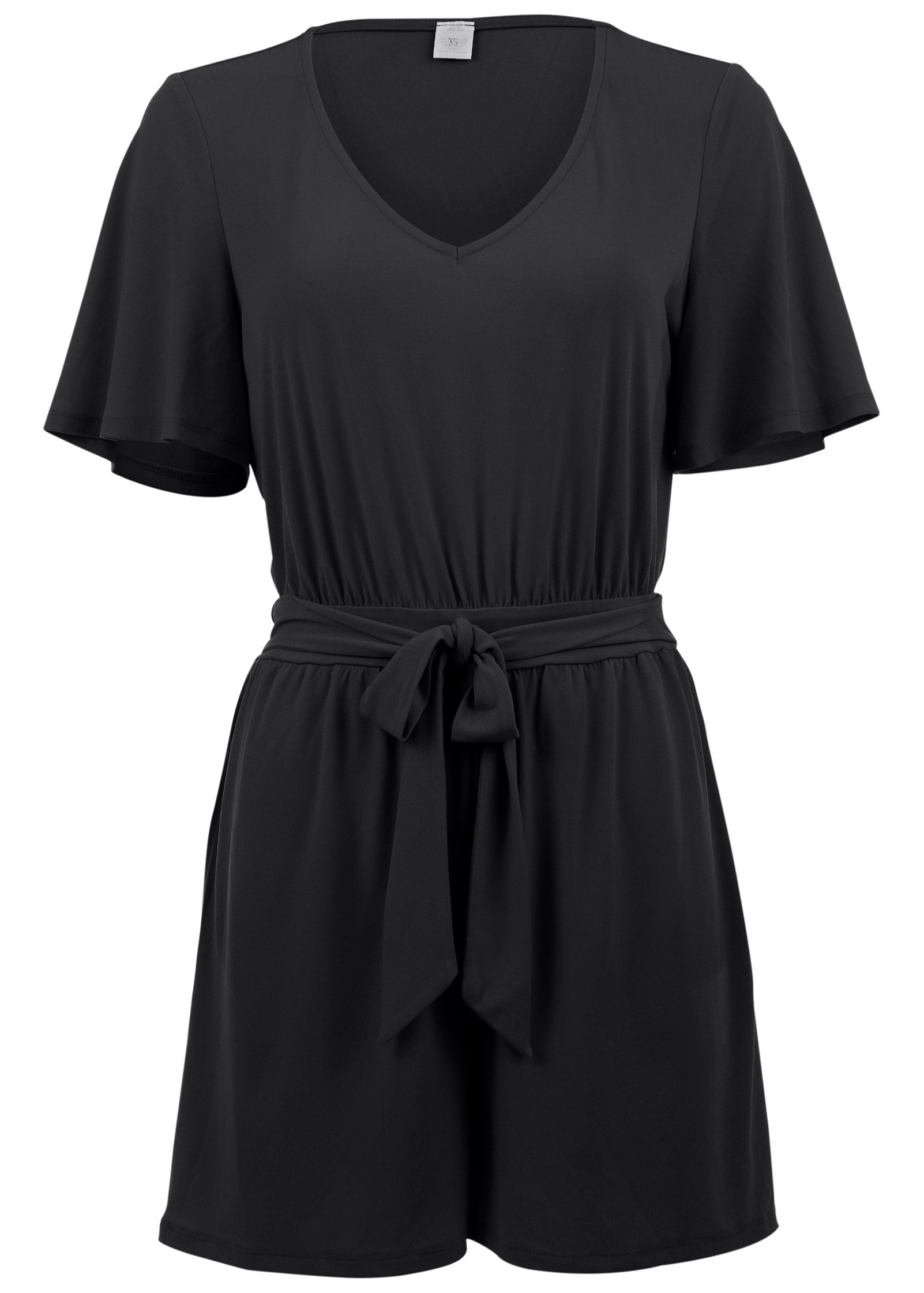 Tie Waist Romper - Jet Black