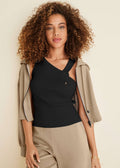 Twist Detail Sweater Tank - Jet Black
