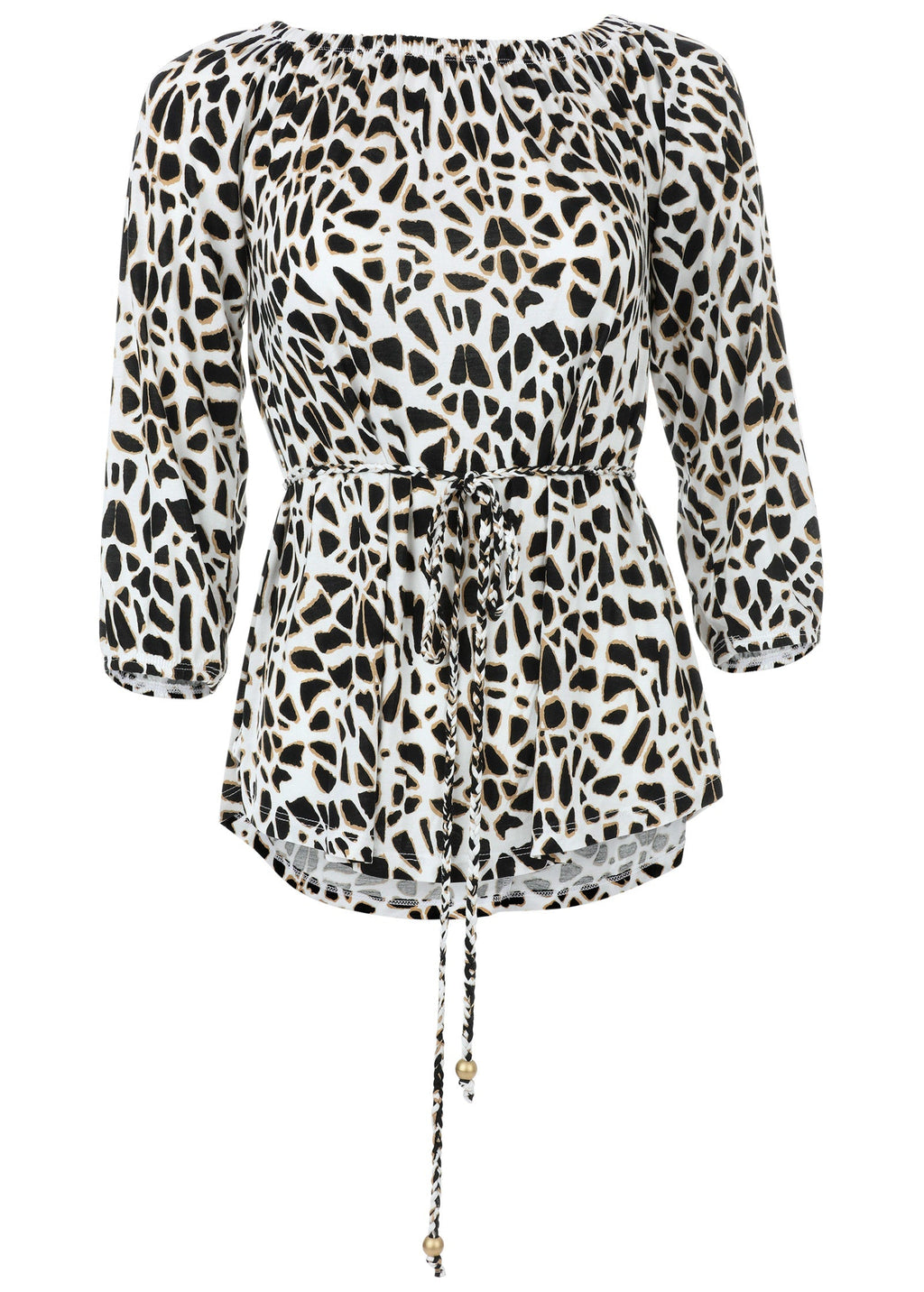 Tie Waist Blouse - Black & White