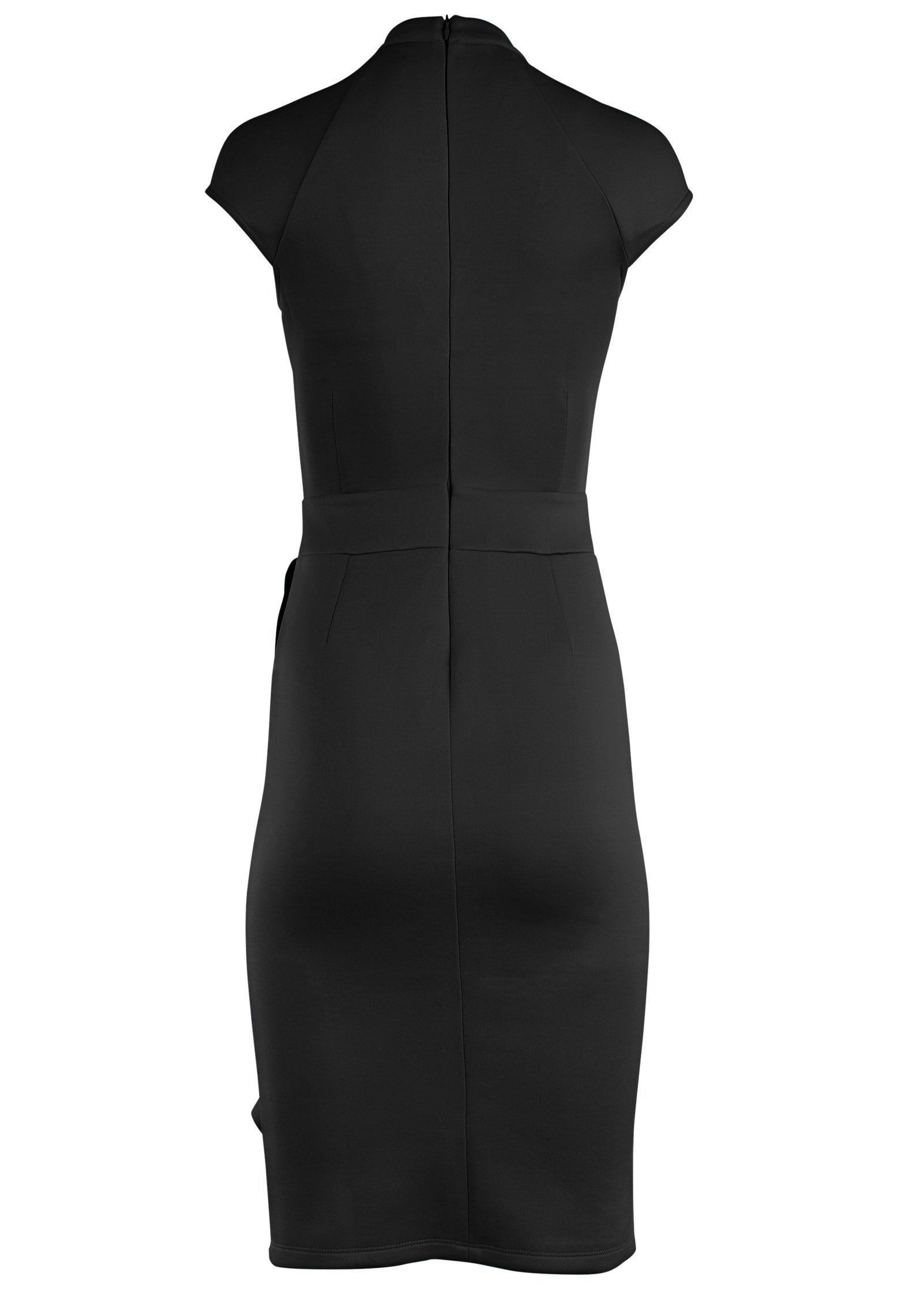 Cutout Ruffle Dress - Black
