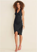 Halter Wrap Dress - Jet Black