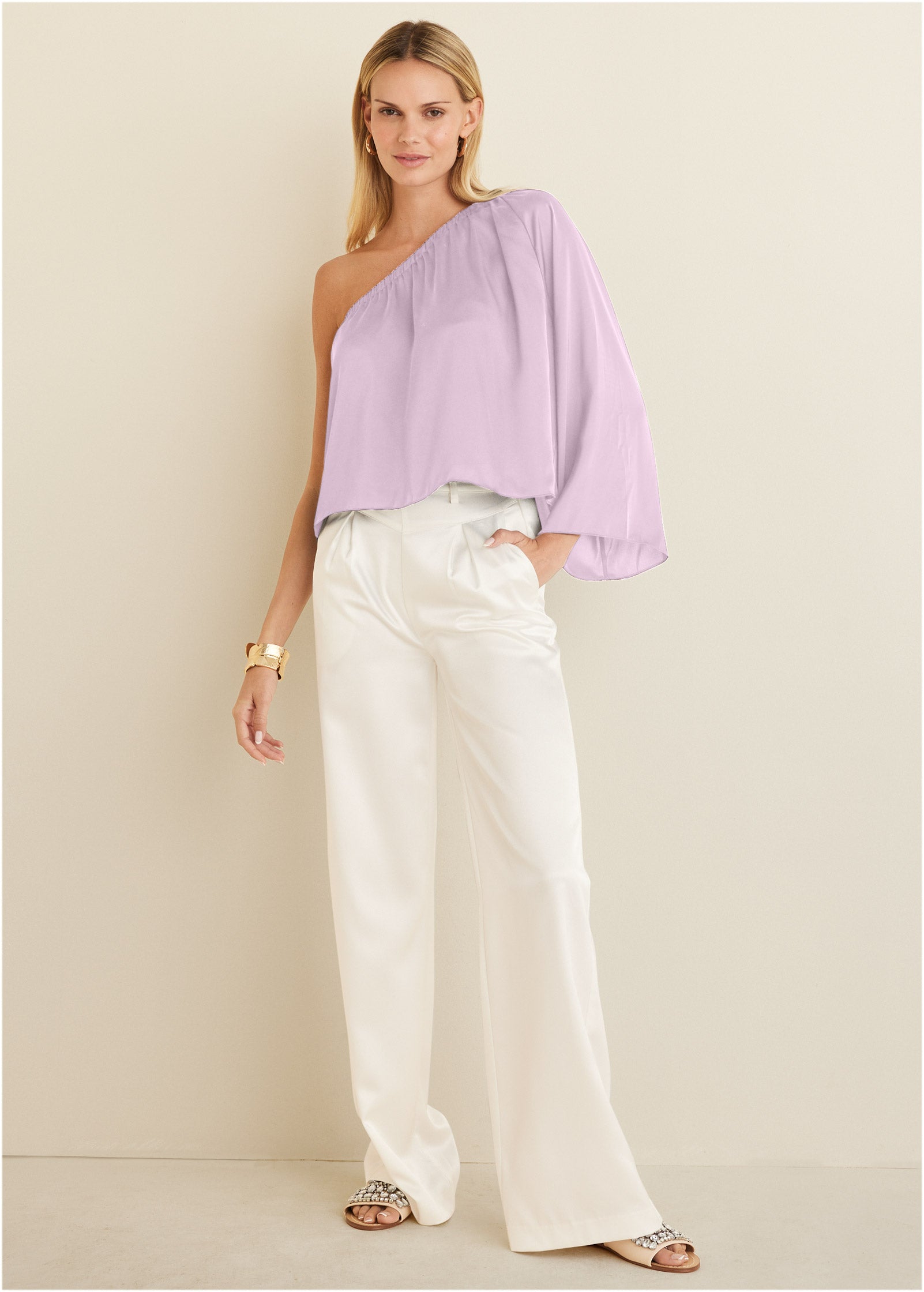 One Shoulder Top - Lilac