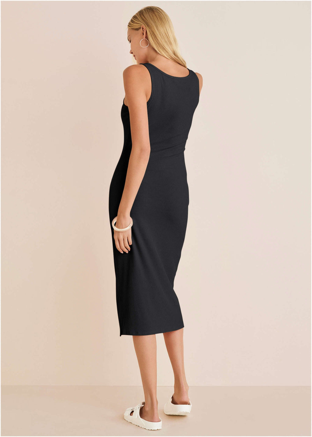 Henley Midi Dress - Jet Black