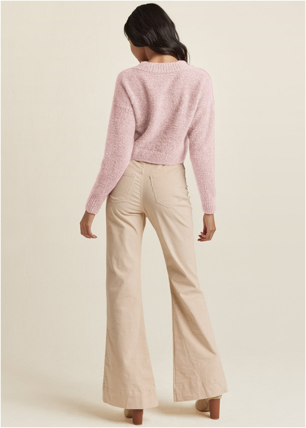 V-Neck Sweater - Pink Multi