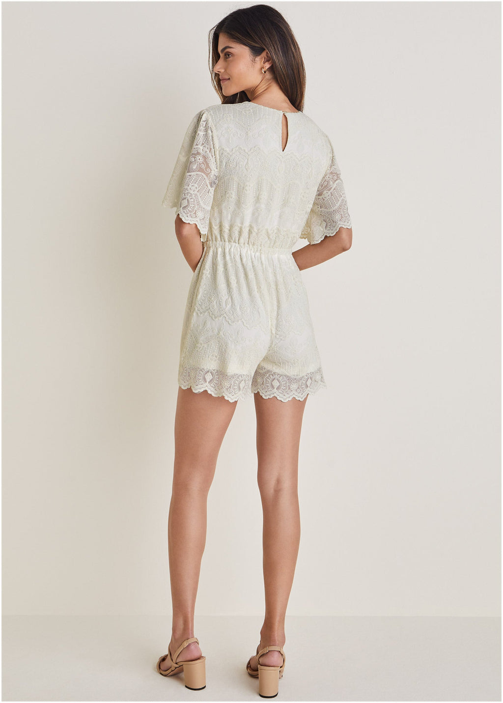 Lace Romper - Cream
