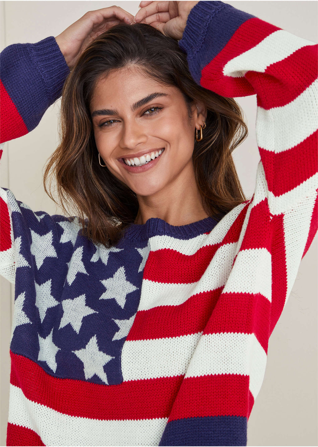 Stars And Stripes Sweater - Racing Red Multi