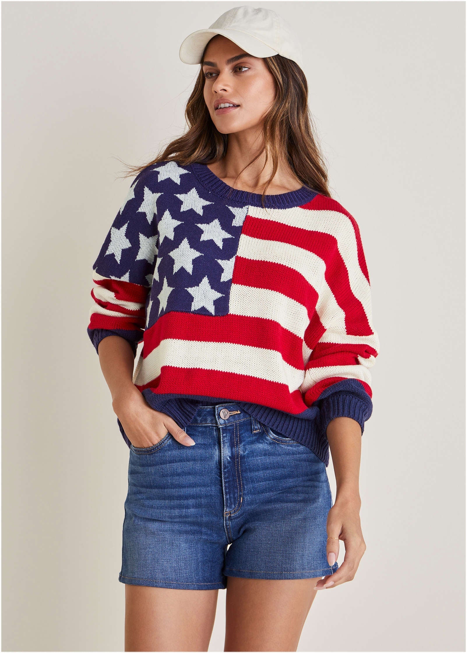 Stars And Stripes Sweater - Racing Red Multi