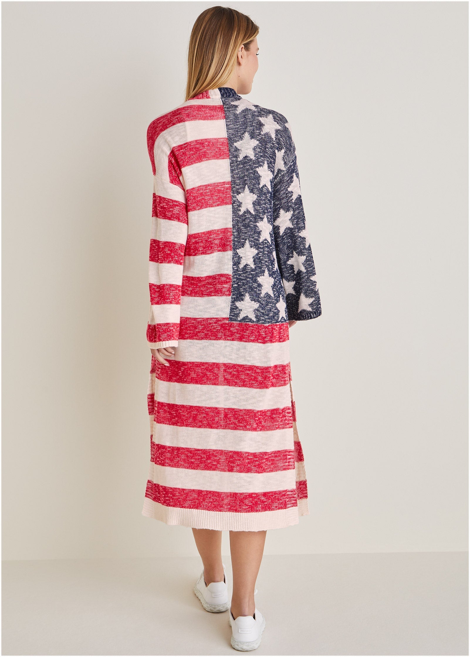 Cotton Americana Cardigan - Racing Red Multi