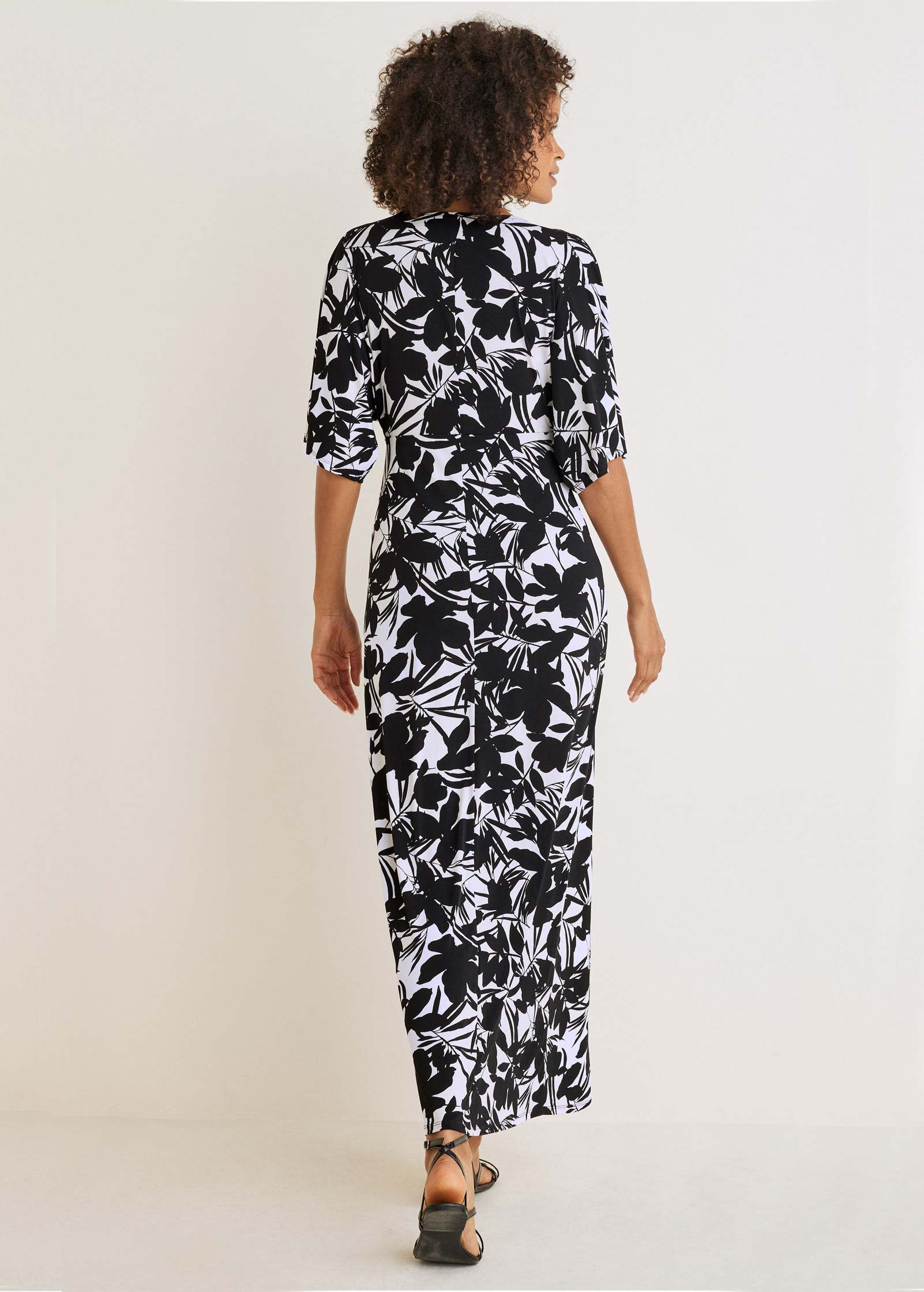 Twist Front Maxi Dress - Exotic Shadow Floral