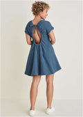 Short Sleeve Gauze Mini - Medium Blue