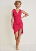 Ruched Side High Low Dress - Persian Red