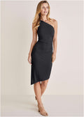 One Shoulder Dress - Jet Black