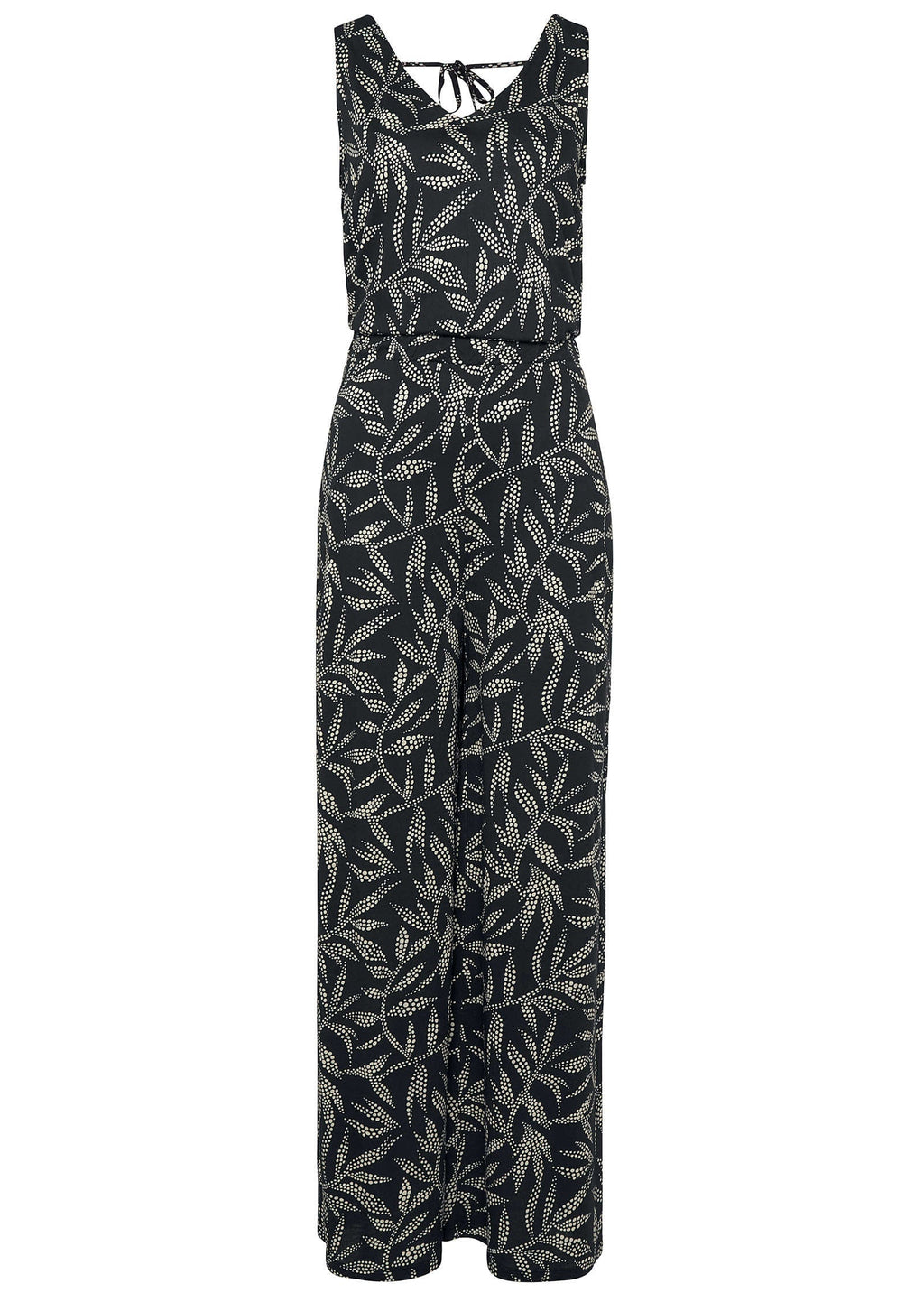 Printed Jumpsuit - White & Black