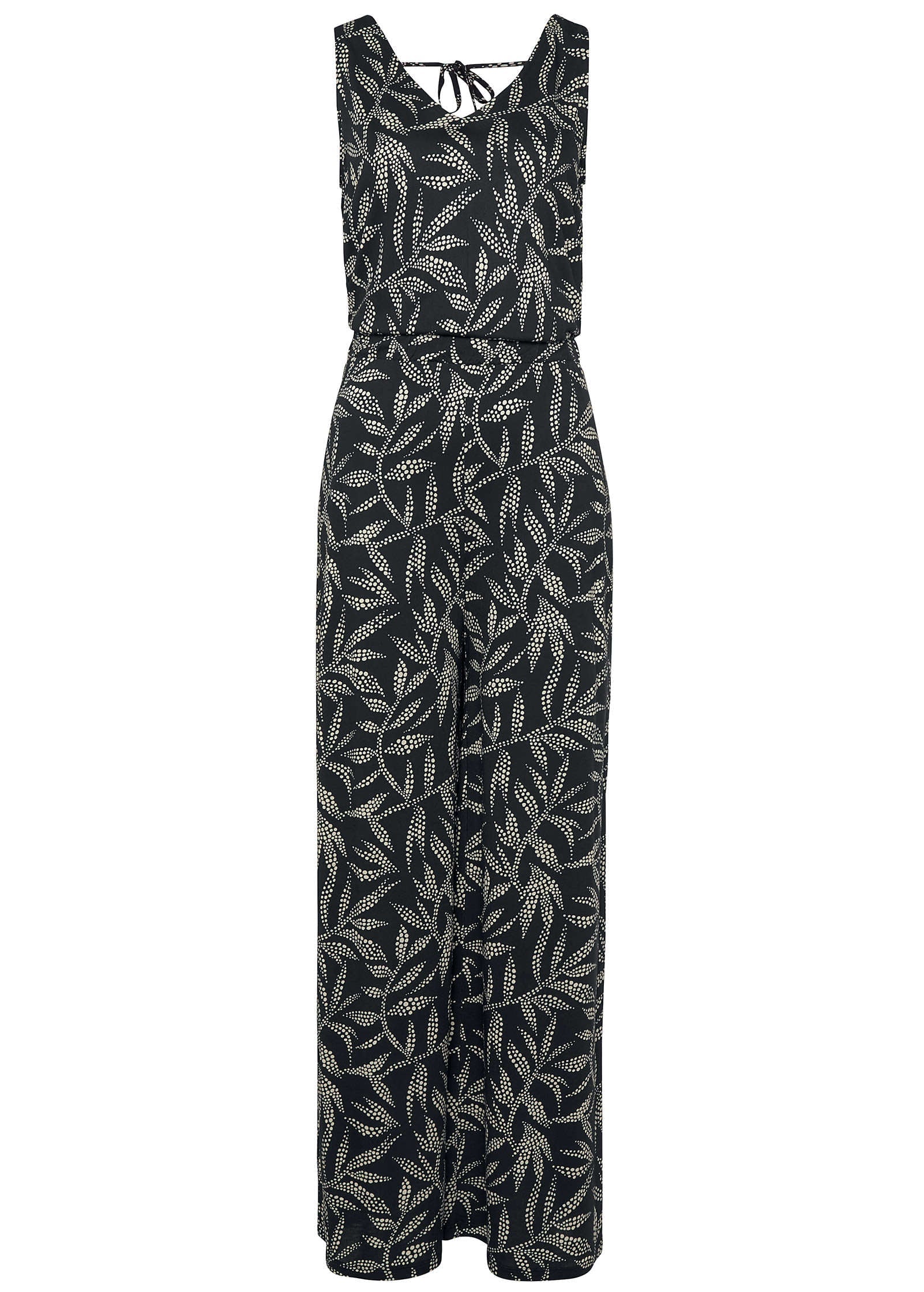 Printed Jumpsuit - White & Black