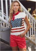 Stars And Stripes Sequin Top - Cloud Dancer