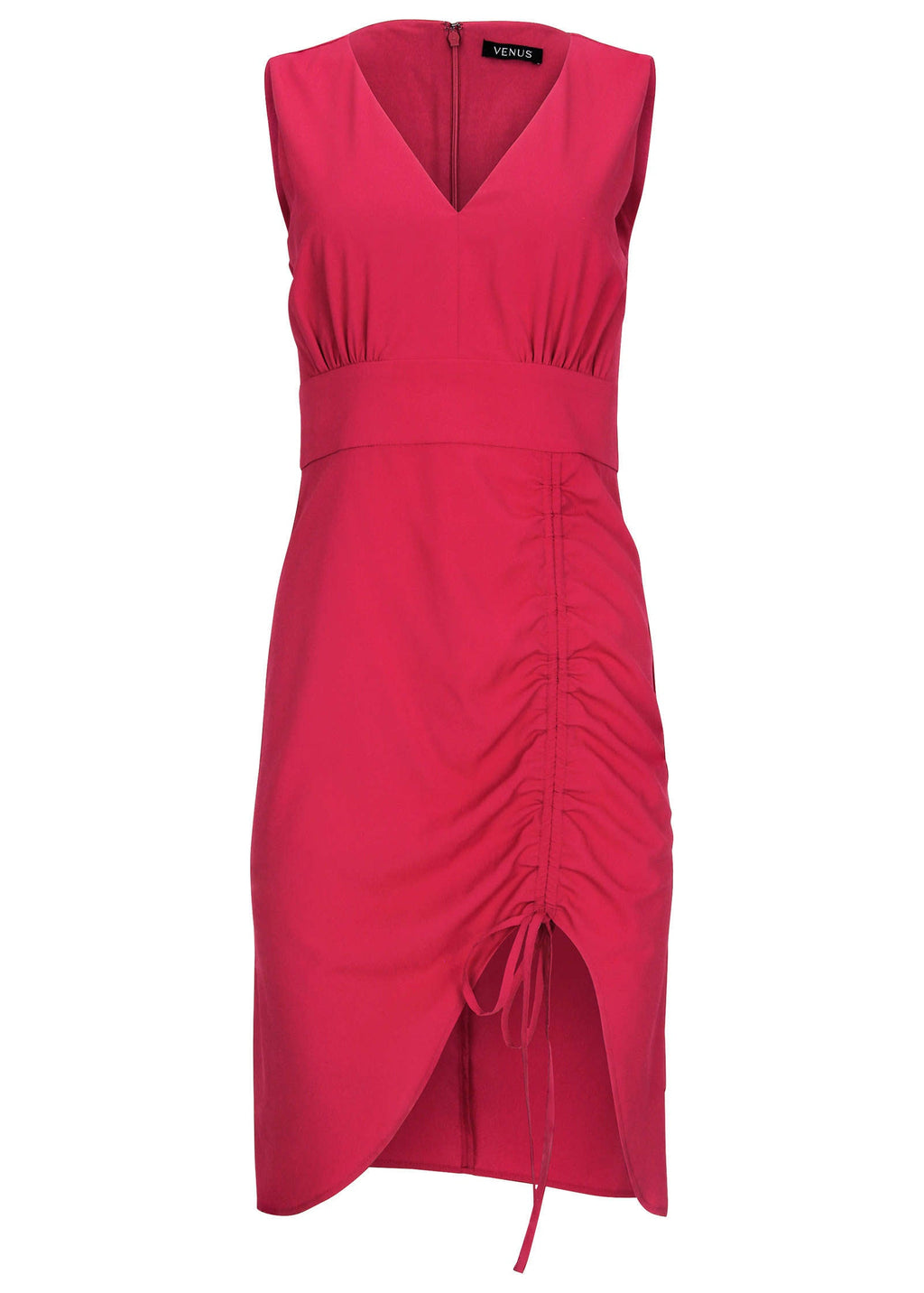 Ruched Side High Low Dress - Persian Red