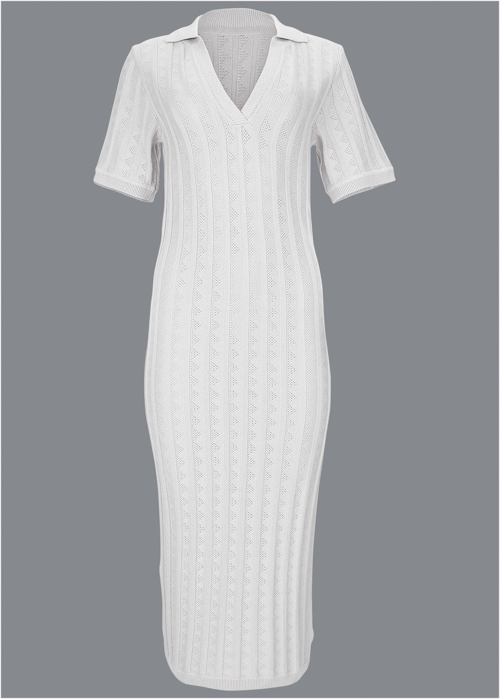 Pointelle Sweater Dress - Cloud Dancer