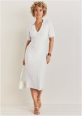 Pointelle Sweater Dress - Cloud Dancer